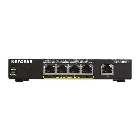 NETGEAR GS305 - Switch - unmanaged - 5 x 10/100/1000 - desktop, montaggio a par…