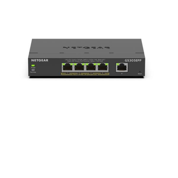 NETGEAR Plus GS305EPP - Switch - intelligente - 5 x 10/100/1000 (4 PoE+) - desk…