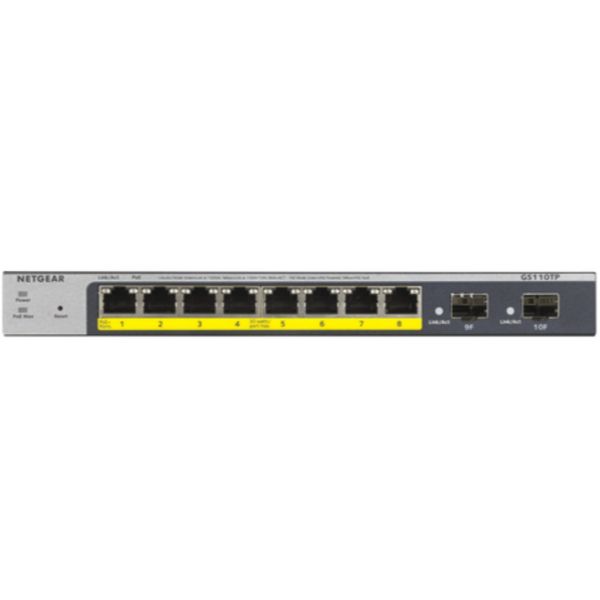 NETGEAR Smart GS110TPv3 - Switch - intelligente - 8 x 10/100/1000 (PoE) + 2 x S…