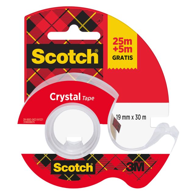 Nastro adesivo in chiocciola Crystal 600 - 19 mm x 25 m + 5m gratis - acrilico …