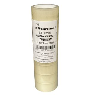 Nastro adesivo - 19 mm x 10 m - PP - trasparente - Starline - torre 8 rotoli