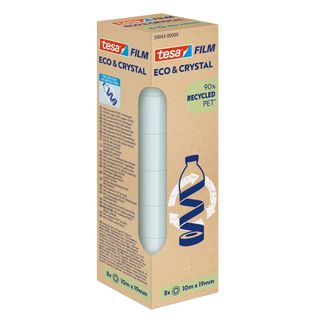 Nastro adesivo Crystal recycled - 19 mm x 10 m - PET - trasparente - Tesa - tor…