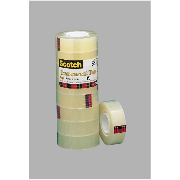 Nastro adesivo Scotch® 550 19 mm x 33 m trasparente torre da 8 rotoli 550-1933