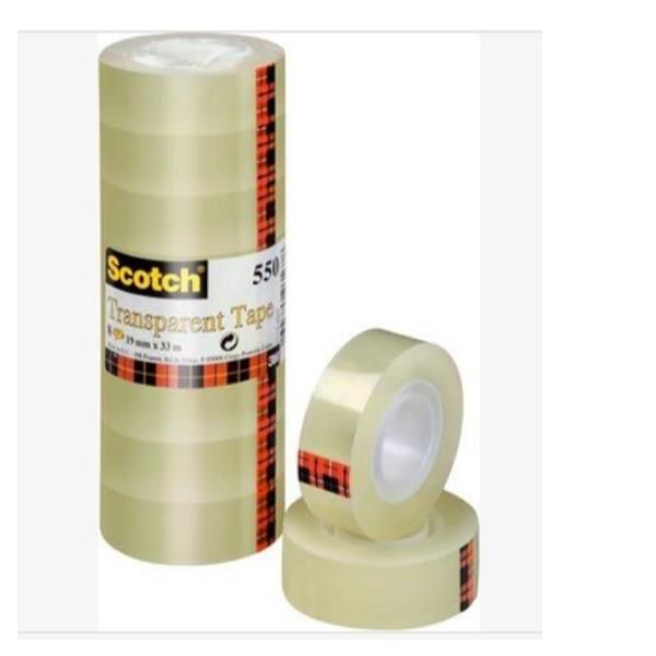Nastro adesivo Scotch® 550 19 mm x 66 m trasparente torre da 8 rotoli - 550-1966