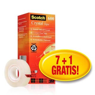Nastro adesivo Scotch® Crystal 600 supertrasparente 19 mm x 33 mt Value Pack 7+…