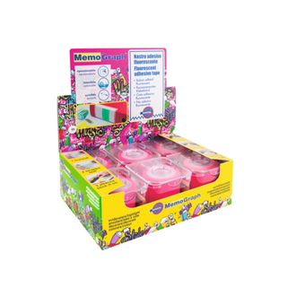 Nastro adesivo con dispenser Memograph - 50 mm x 10 m - PVC - rosa - Eurocel