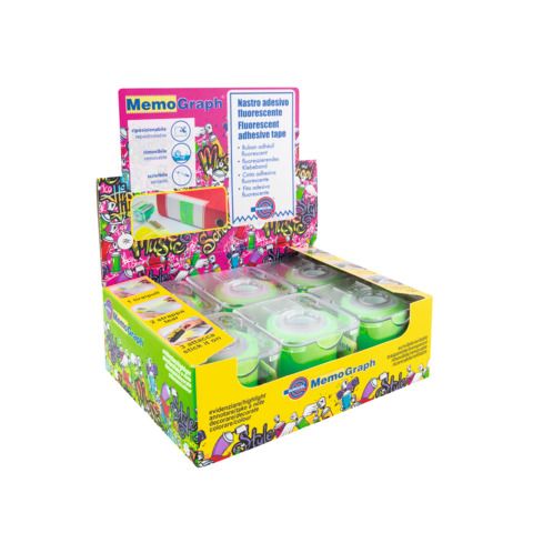 Nastro adesivo con dispenser Memograph - 50 mm x 10 m - PVC - verde - Eurocel