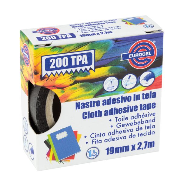 Nastro adesivo telato TPA 200 - 19 mm x 2,7 m - tela plastificata - bianco - Eu…
