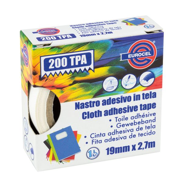 Nastro adesivo telato TPA 200 - 19 mm x 2,7 m - tela plastificata - rosso - Eur…