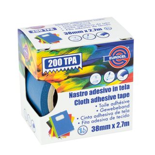 Nastro adesivo telato TPA 200 - 38 mm x 2,7 m - tela plastificata - blu - Euroc…