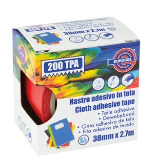 Nastro adesivo telato TPA 200 - 38 mm x 2,7 m - tela plastificata - rosso - Eur…