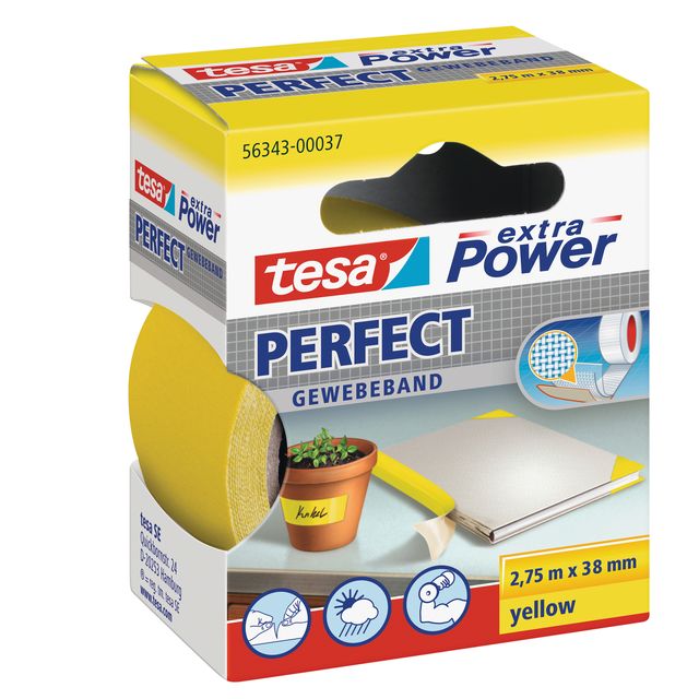 Nastro adesivo telato XP Perfect - 38 mm x 2,7 m - tela plastificata - giallo -…