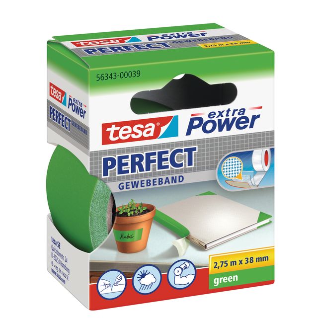 Nastro adesivo telato XP Perfect - 38 mm x 2,7 m - tela plastificata - verde - …
