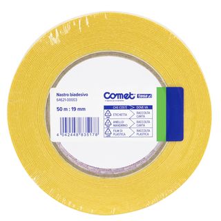 Nastro biadesivo - 19 mm x 50 m - PP - trasparente - Comet
