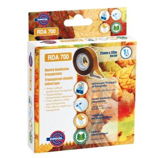 Nastro biadesivo 700RDA - 25 mm x 33 m - acrilico - trasparente - Eurocel