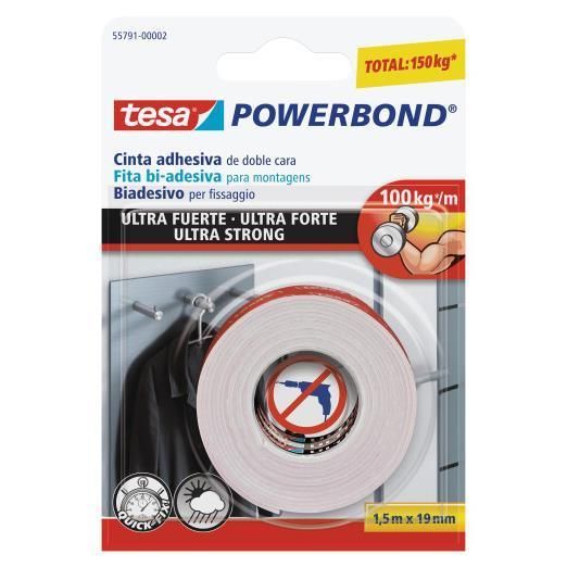 Nastro biadesivo tesa Powerbond® ULTRA STRONG 19 mm x 1,5 m bianco 55791-00002-…