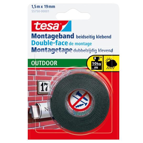 Nastro biadesivo tesa Powerbond® per Esterni 19 mm x 1,5 m bianco 55750-00002-03