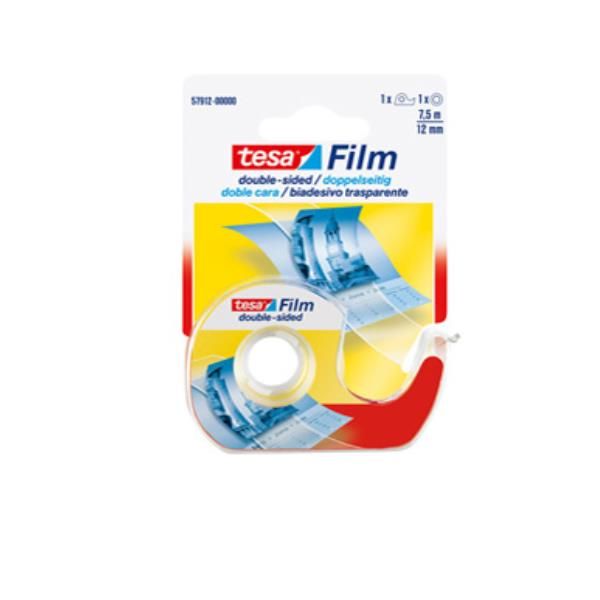 Nastro biadesivo tesa tesafilm® 12 mm x 7,5 m in chiocciola con lama in metallo…