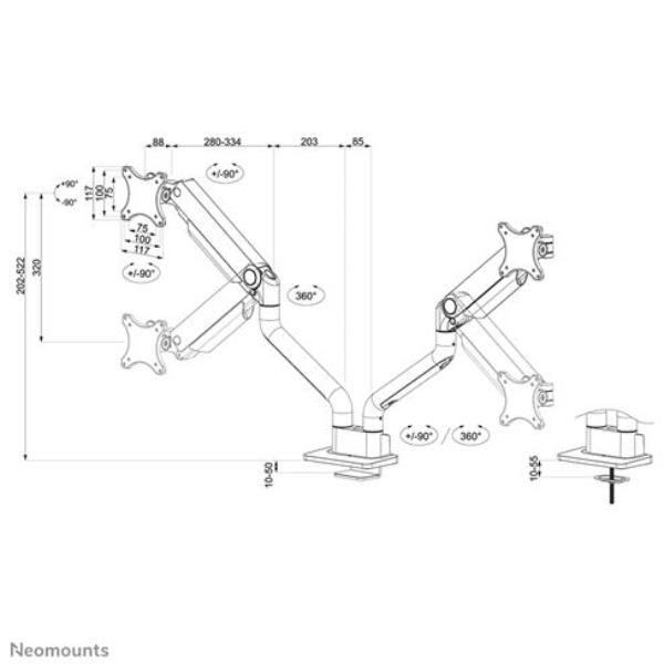 Neomounts DS70S-950WH2 NEXT One - Kit montaggio (montatura con anello di tenuta…