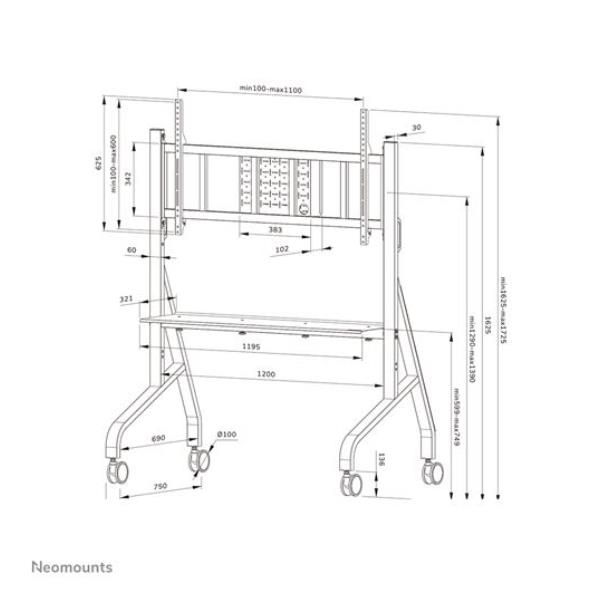 Neomounts FL50-575BL1 - Carrello - solido - per supporto per display - supporto…