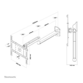 Neomounts FPMA-HAW050 - Staffa - per display LCD - medico - bianco - dimensione…