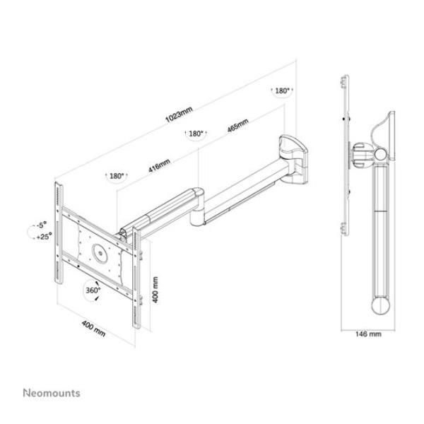 Neomounts FPMA-HAW050 - Staffa - per display LCD - medico - bianco - dimensione…