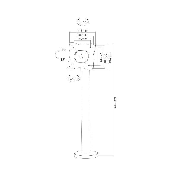 Neomounts NS-DPOS100 - Kit montaggio - video full-motion - per display LCD - ne…