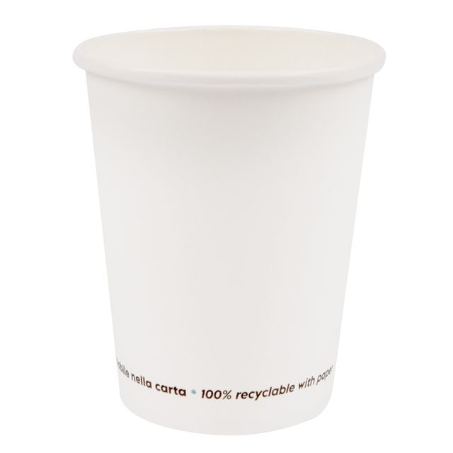 Bicchiere in carta - 250 ml - bianco - Signor Bio - conf. 50 pezzi