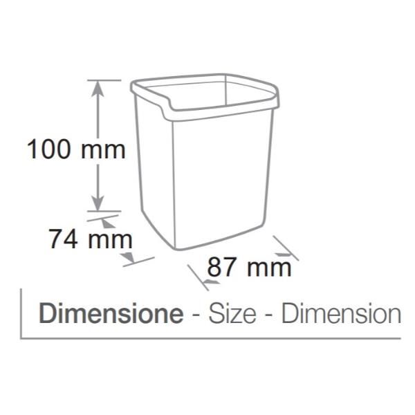 Bicchiere portapenne Mydesk - 8,7 x 7,4 x 10 cm - bianco - Arda