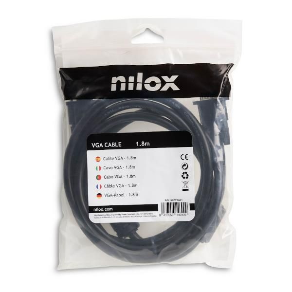 Nilox - Cavo VGA - HD-15 (VGA) (M) a HD-15 (VGA) (M) - 1.8 m