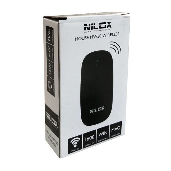 Nilox MW30 - Mouse - ottica - 4 pulsanti - senza fili - nero