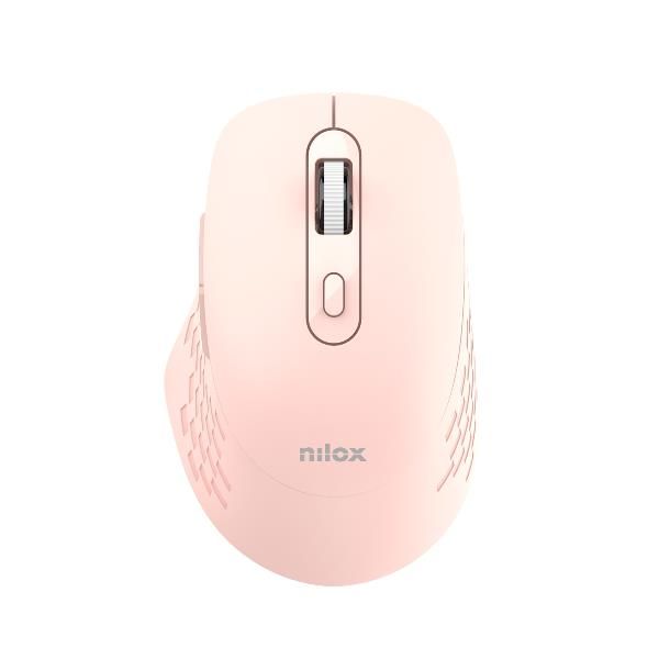 Nilox RATON DUAL WIRELESS 1600 DPI ROSA, Ottico, Bluetooth + USB Type-A, 1600 D…