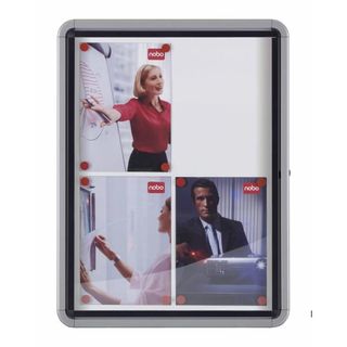 Nobo - Bacheca chiusa - montabile a parete - 6 x A4 - metallo - magnetica - per…