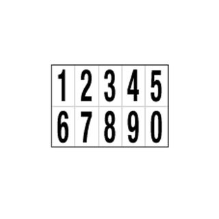 Numeri adesivi da 0 a 9 - in PVC - 56 x 99 mm - 10 et/fg - 1 foglio - nero/bian…