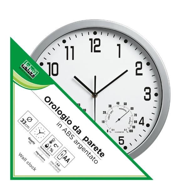 Orologio da parete Weather Station 3217 - diametro 35 cm - bianco - Lebez