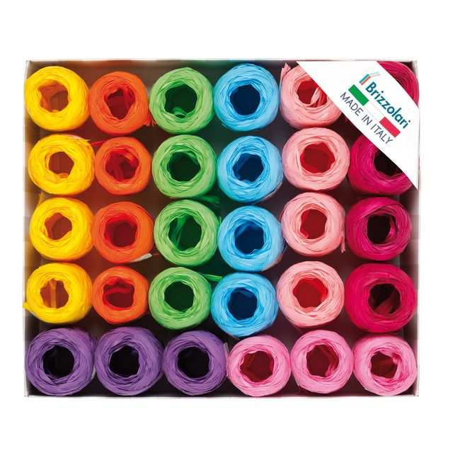 Ovine in Rafia sintetica - 5 mm x 20 mt - colori primaverili assortiti - Brizzo…