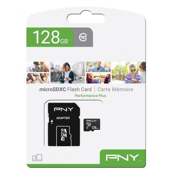 PNY Performance Plus - Scheda di memoria flash - 128 GB - Class 10 - microSDXC