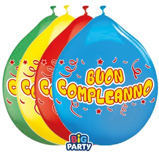 Palloncino - diametro 26 cm - lattice - Buon compleanno - Big Party - conf. 10 …
