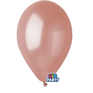 Palloncino - diametro 26 cm - lattice - metal rosa gold - conf. 12 pezzi