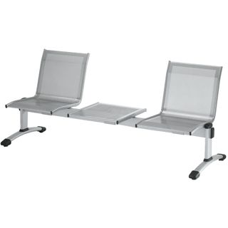 Panca attesa Plexus PS2PT - 2 posti - con tavolo - senza braccioli - grigio - U…