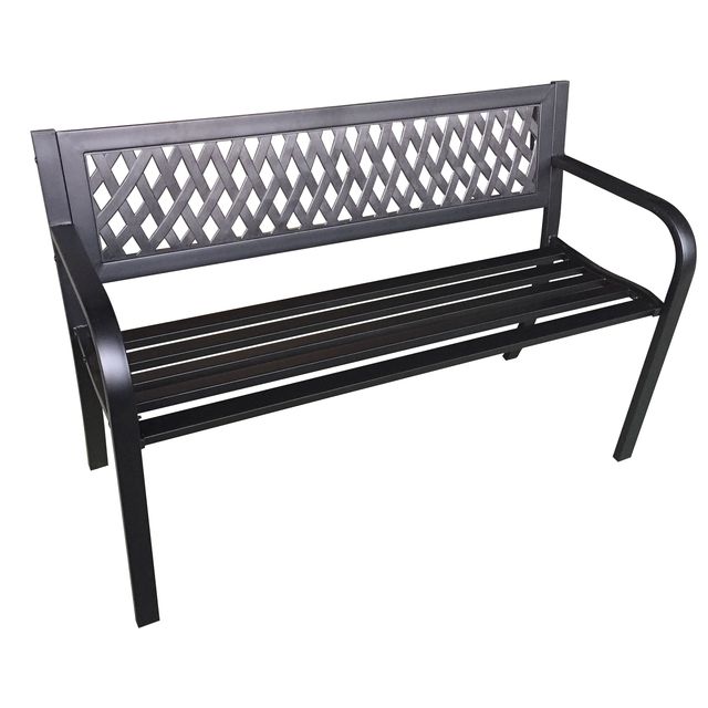 Panca da giardino Boulevard - 75 x 50 x 120 cm - acciaio/ABS - nero - Garden Fr…