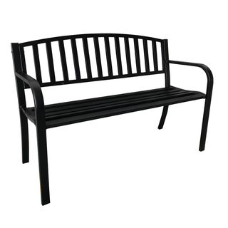 Panca da giardino Hollywood - 75 x 50 x 120 cm - acciaio verniciato - nero - Ga…
