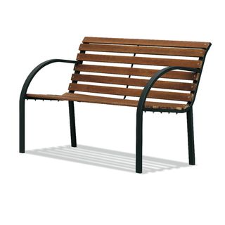 Panca da giardino Parco - 80 x 62 x 122 cm - acciaio/legno - nero - Garden Frie…