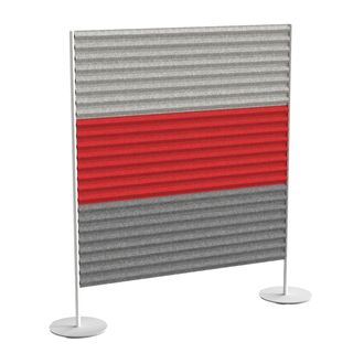 Pannello fonoassorbente Stripes - 120 x 140 cm - grigio chiaro/rosso/grigio med…