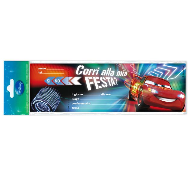 Blocchetto invito alla festa Cars 2 Disney - 24,8 x 7,5 cm - Rex Sadoch - conf.…