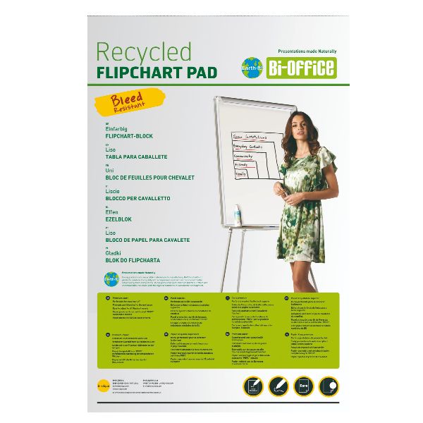 Blocchi per lavagna Earth - 65 x 98 cm - 20 fg - bianco - Bi-Office
