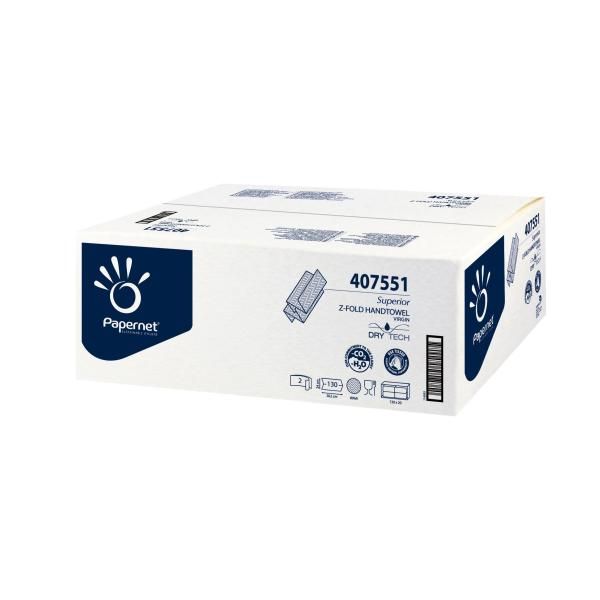 Papernet Superior - Asciugamani - pura cellulosa - 130 fogli - piega a Z - bian…