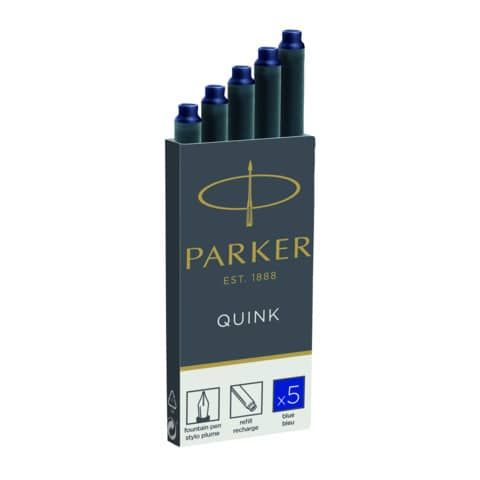 Parker Quink - Cartuccia inchiostro - blu (pacchetto di 5)