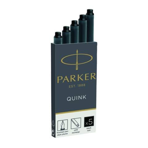 Parker Quink - Cartuccia inchiostro - nero (pacchetto di 5)