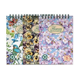 Blocco Nature Flowers - spiralato sul lato corto - A5 - 50 fogli - 80 gr - 5mm …